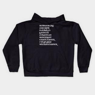 Old English Saxon Town Names Kids Hoodie